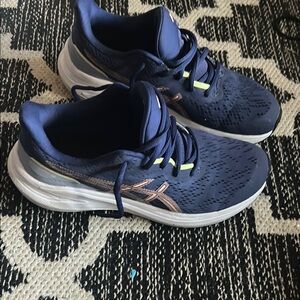 Asics Women's Navy and White Athletic Shoes